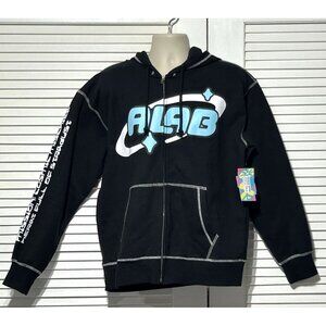 NWT A.LAB Men's Black Dark Web Zip-Up Hoodie Size Large 2995